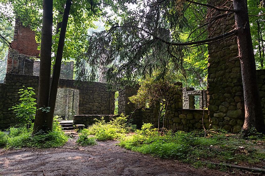 Ruins of the Old Cornish Estate at Hudson Highlands State Park in Cold Spring, New York