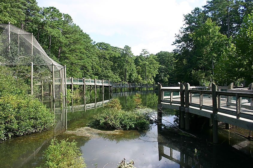 Lake in the Virginia Living Museum in Newport News, Virginia.