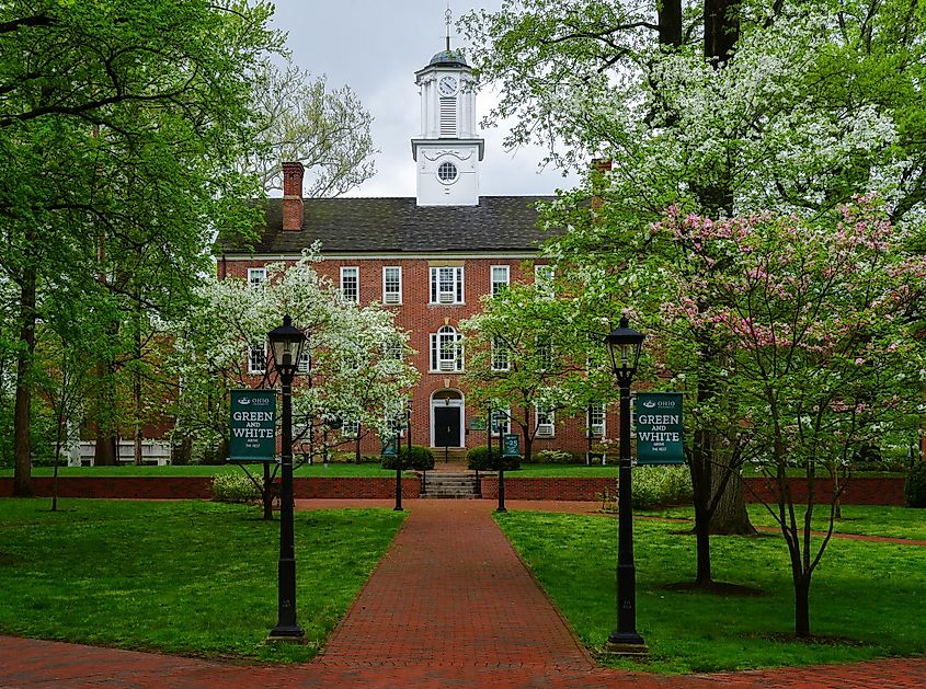 Ohio University building in Athens, Ohio.