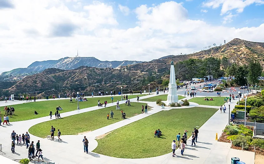 Griffith Park in Los Angeles County, California, with the city beyond