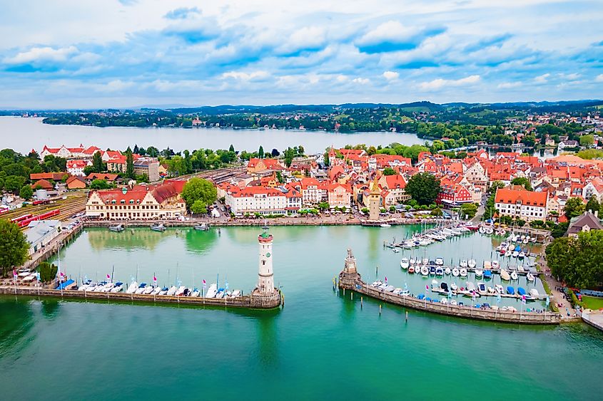  Aerial panoramic view of Lindau, Germany