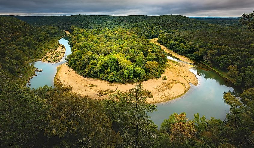 Buffalo River Horseshoe Bend in Arkansas Ozark Mountains