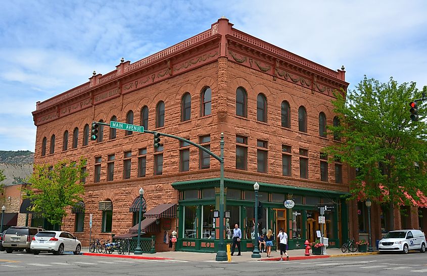 Street view in the historic centre of Durango, Colorado