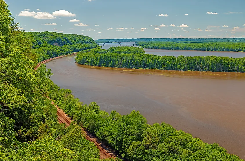 The Mississippi River at Mississippi Palisades State Park in Illinois.