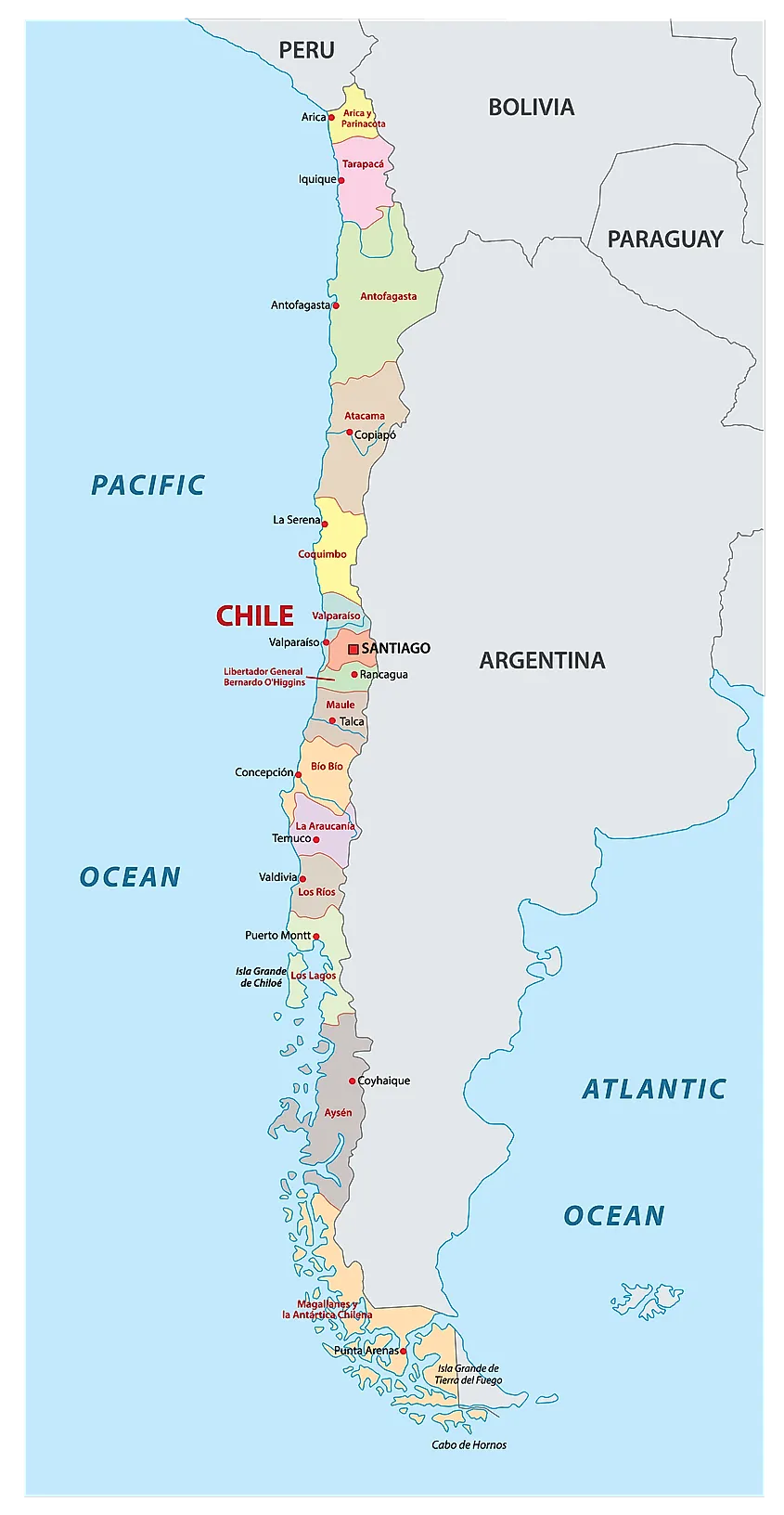 Chile Map Cities