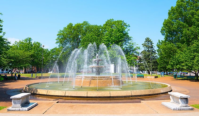 Wilson Park Fountain in downtown Florence.