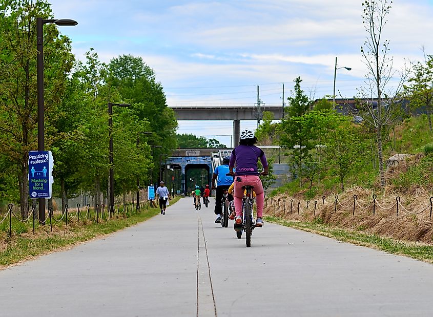 Bicyclists on the Beltline in Atlanta's West End.