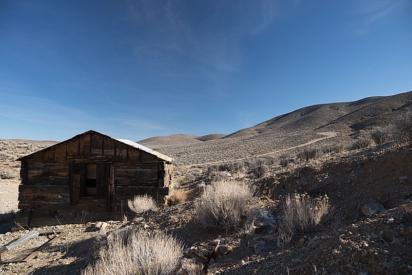 Mining ghost town in Harrisburg Flats, Death Valley National Park, California, US