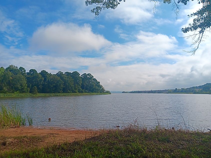Millwood Lake along the Waterfowl Way trail in Millwood State Park