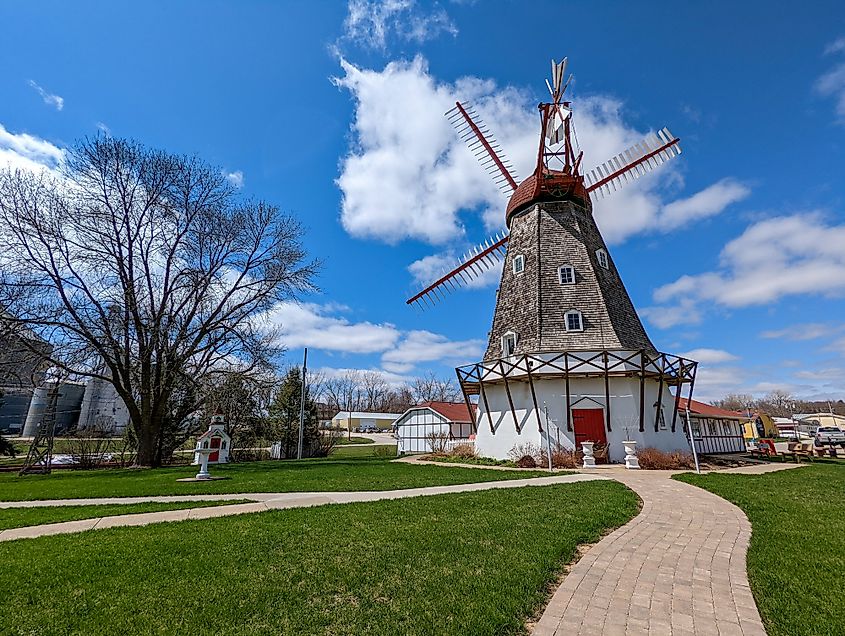 The historic Danish Windmill in Elk Horn, Iowa.