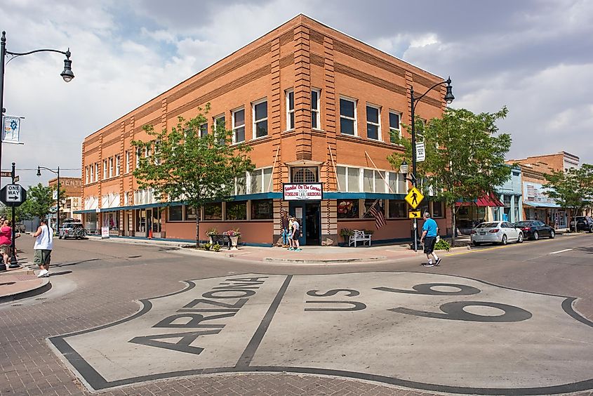 Winslow, Arizona gained prominence from the Eagle's song, "Take it Easy," which includes lyrics about standing on the corner in Winslow, Arizona.