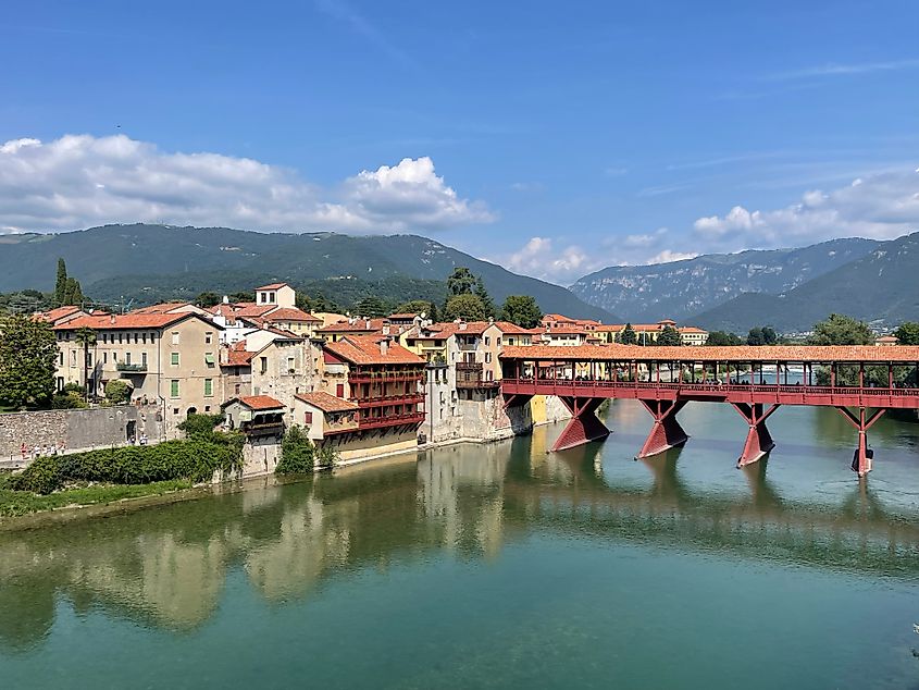 The old bridge of Bassano del Grappa, Italy.