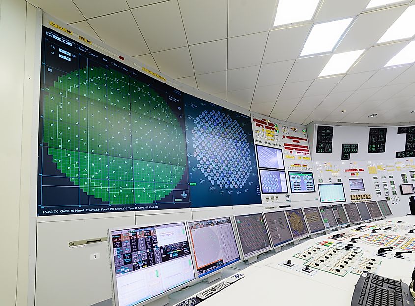 The central control room of nuclear power plant. 