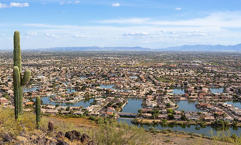 Landscape view of Glendale, Arizona in summer