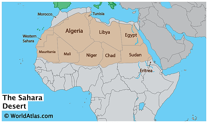 Sahara desert map