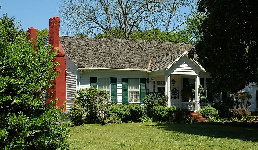 Helen Keller Birthplace house green shutters white house