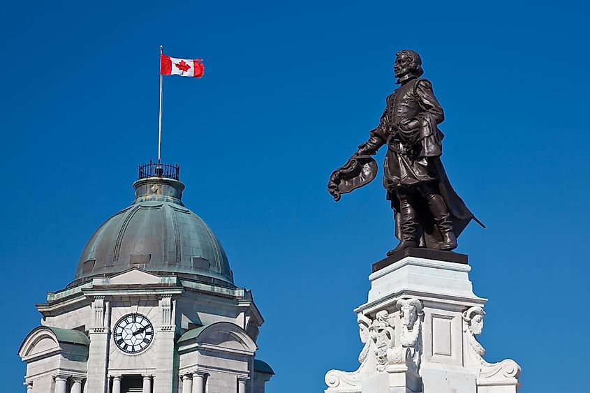 Monument to Samuel De Champlain in Quebec.