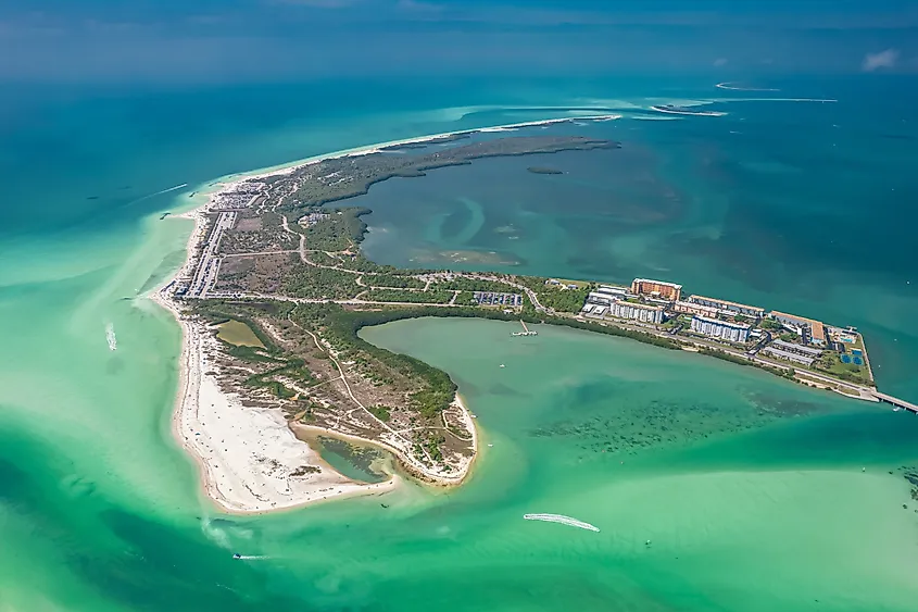 Panorama of Honeymoon Island State Park FL.