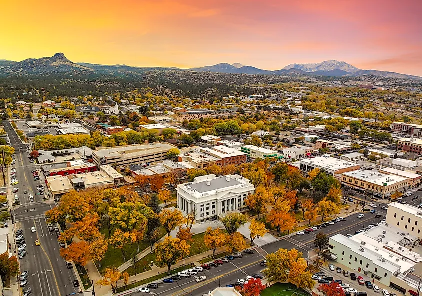 A fall view of Prescott Square in Prescott, Arizona.