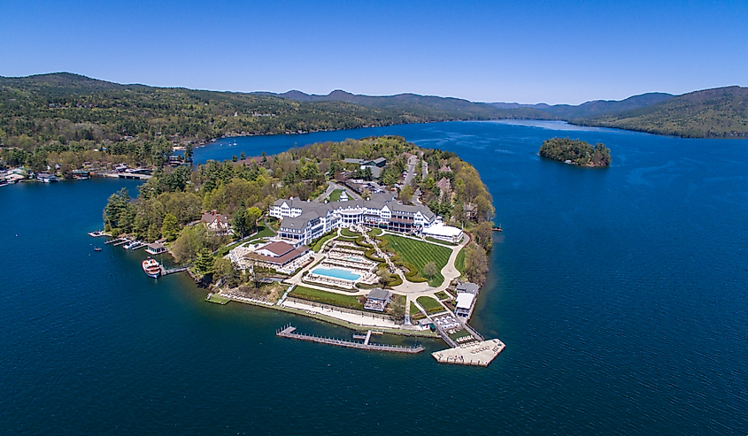 Aerial view of Bolton Landing, New York