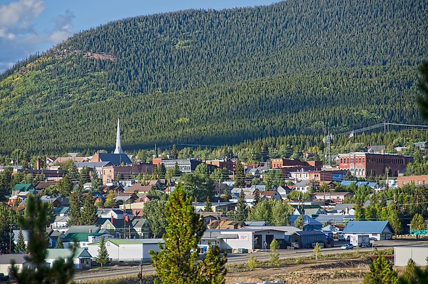 The skyline of Leadville, Colorado