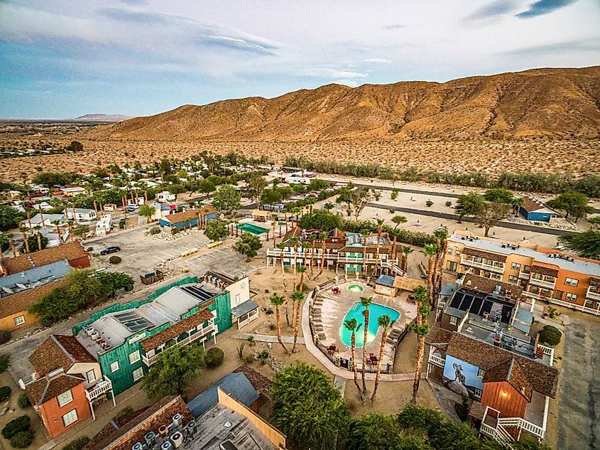 A beautiful landscape of the Borrego Springs desert village in San Diego County, California