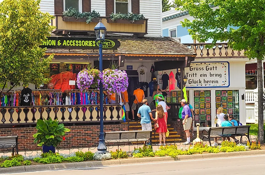 German-style architecture and culture along Main Street in Frankenmuth, Michigan.