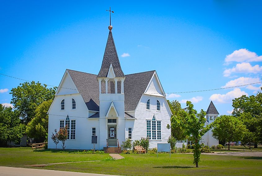 A white church in Anna, Texas.