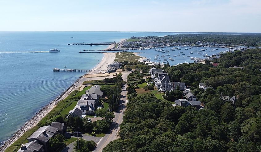 Aerial view of Oak Bluffs, Martha’s Vineyard