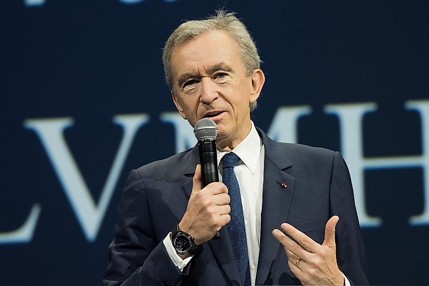 The CEO of LVMH Bernard Arnaud at the salon VivaTech during the LVMH innovation awards.