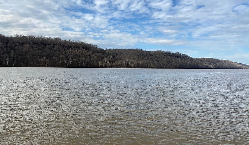 Calming photo of the Indiana, shot from the boat docks in Westport, Kentucky.