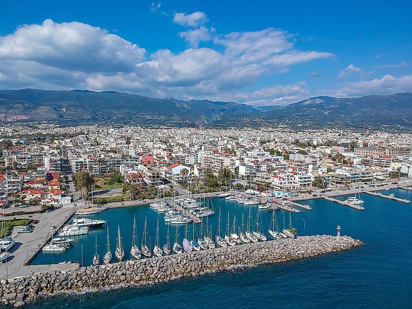 Kalamata's Marina at sunset.