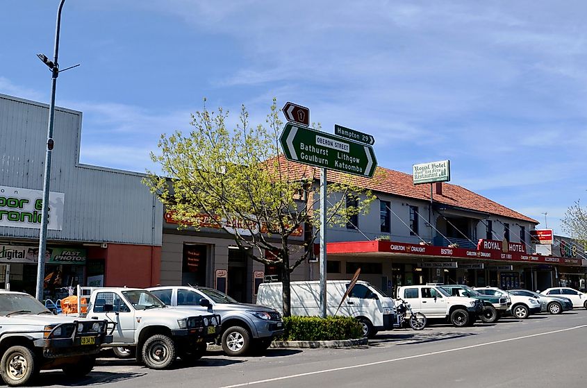 A view of Oberon Street in the NSW town of Oberon, New South Wales,