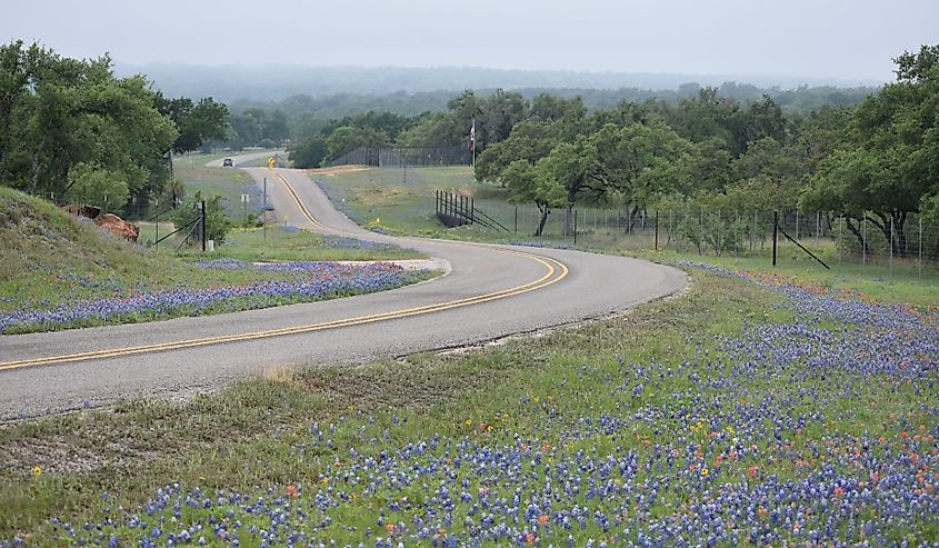 Willow City Loop. It is between Johnson City, Texas and Willow City, Texas.