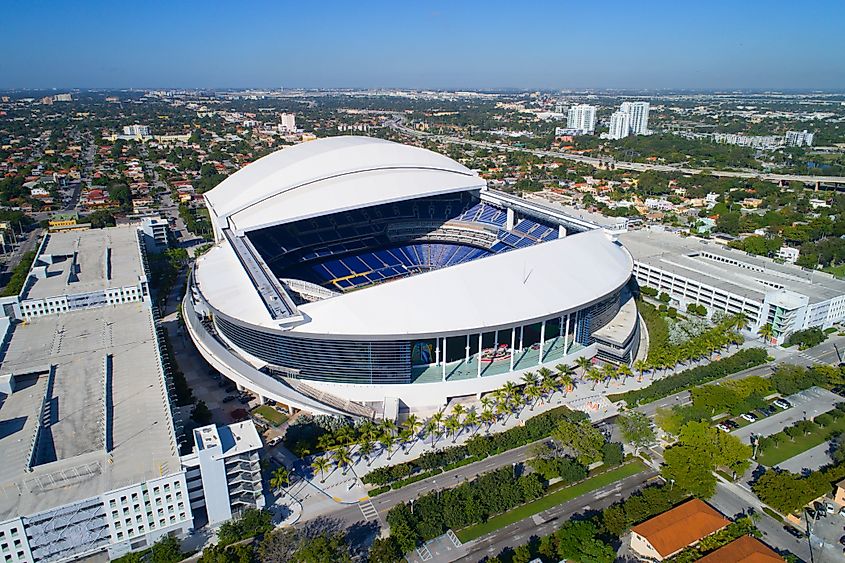 Aerial image of the Loan Deport Park, Miami