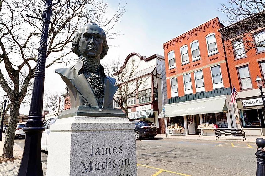 Commemorative statue in Madison, New Jersey