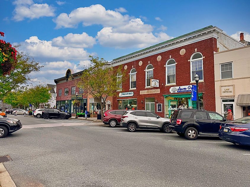 Second Street in downtown Lewes, Delaware.