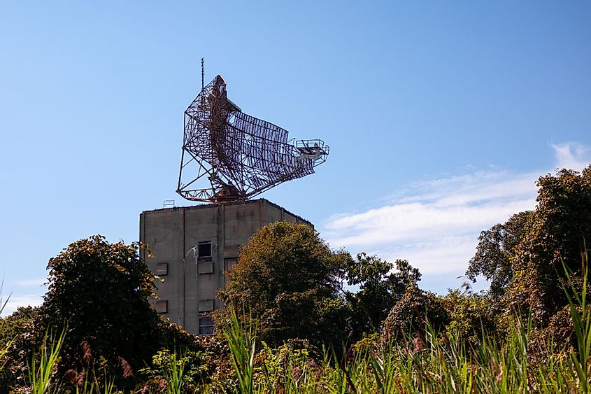 Radar tower at Camp Hero in Montauk, New York