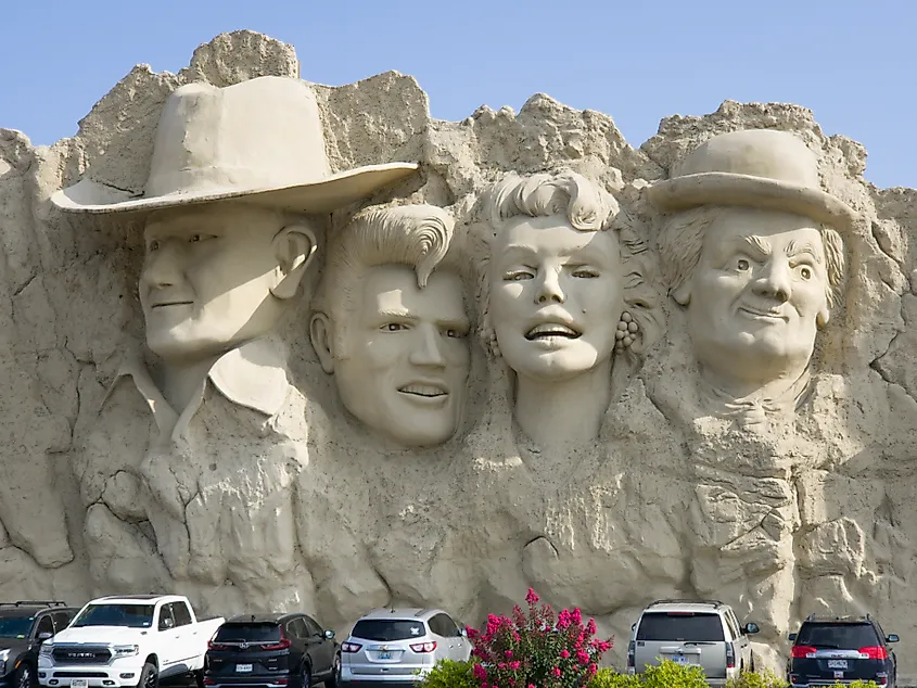Mount Rushmore with Fake Celebrity Heads