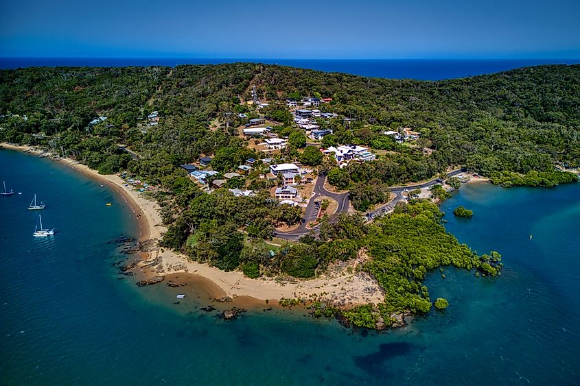 Aerial view of Seventeen Seventy, Queensland.