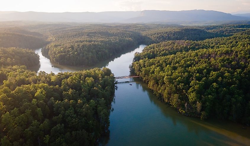 Golden Hour at Lake James in Western North Carolina