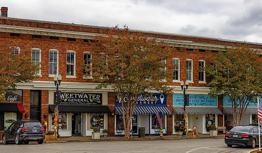 The historic section of Sweetwater, Tennessee.