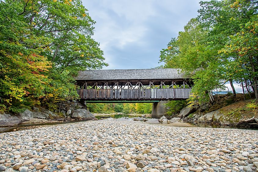 Sunday Covered Bridge in Newry, Maine, across the Sunday River
