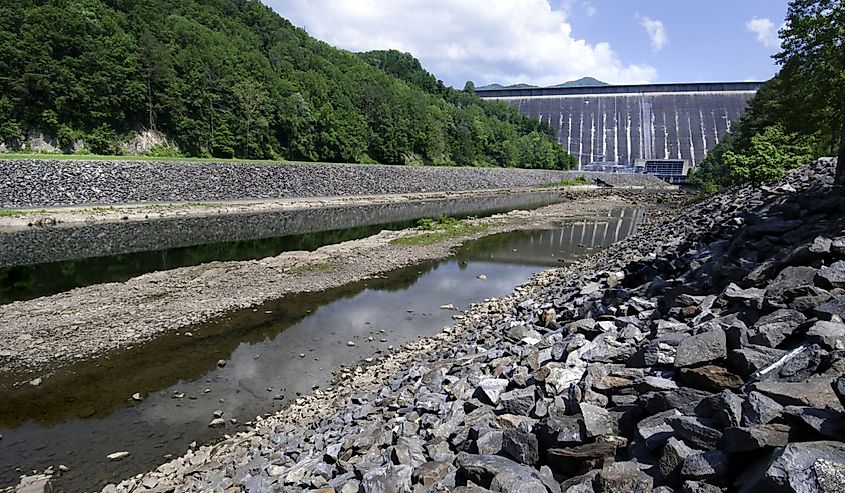 Fontana Dam on the Little Tennessee River in North Carolina