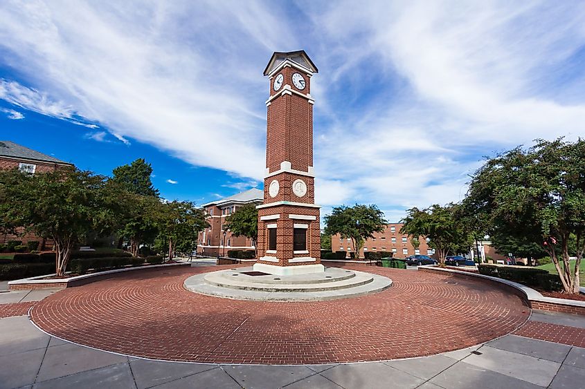 Clock Tower at Winston-Salem State University in Winston-Salem, North Carolina