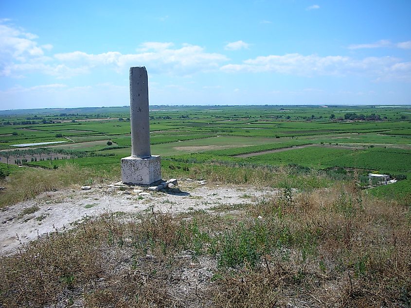 A modern monument near the site of the Battle of Cannae.