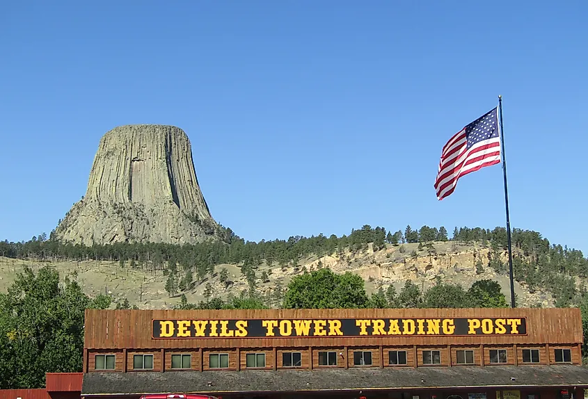 Devils Tower by Sundance, Wyoming.