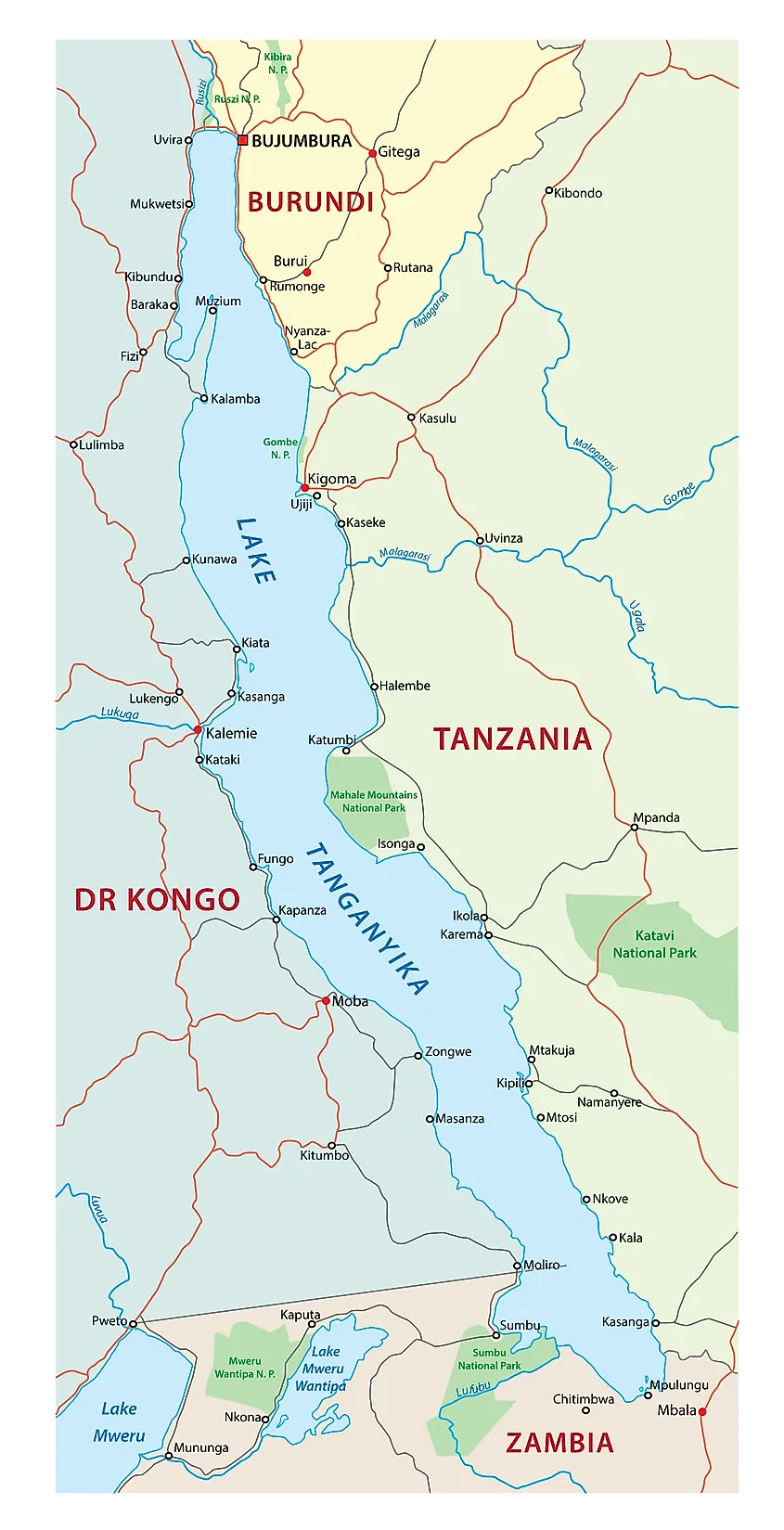 Lake Tanganyika map