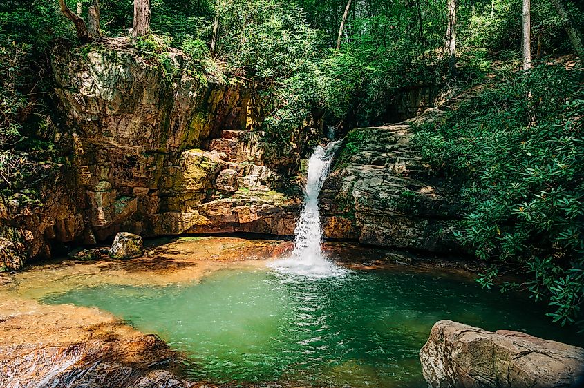 Blue hole waterfull in Elizabethton Tennessee.