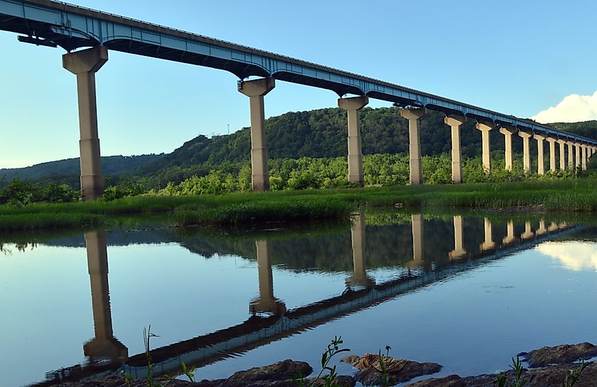 Norman Wood Bridge, and reflection, on the Susquehanna River, from the York County side